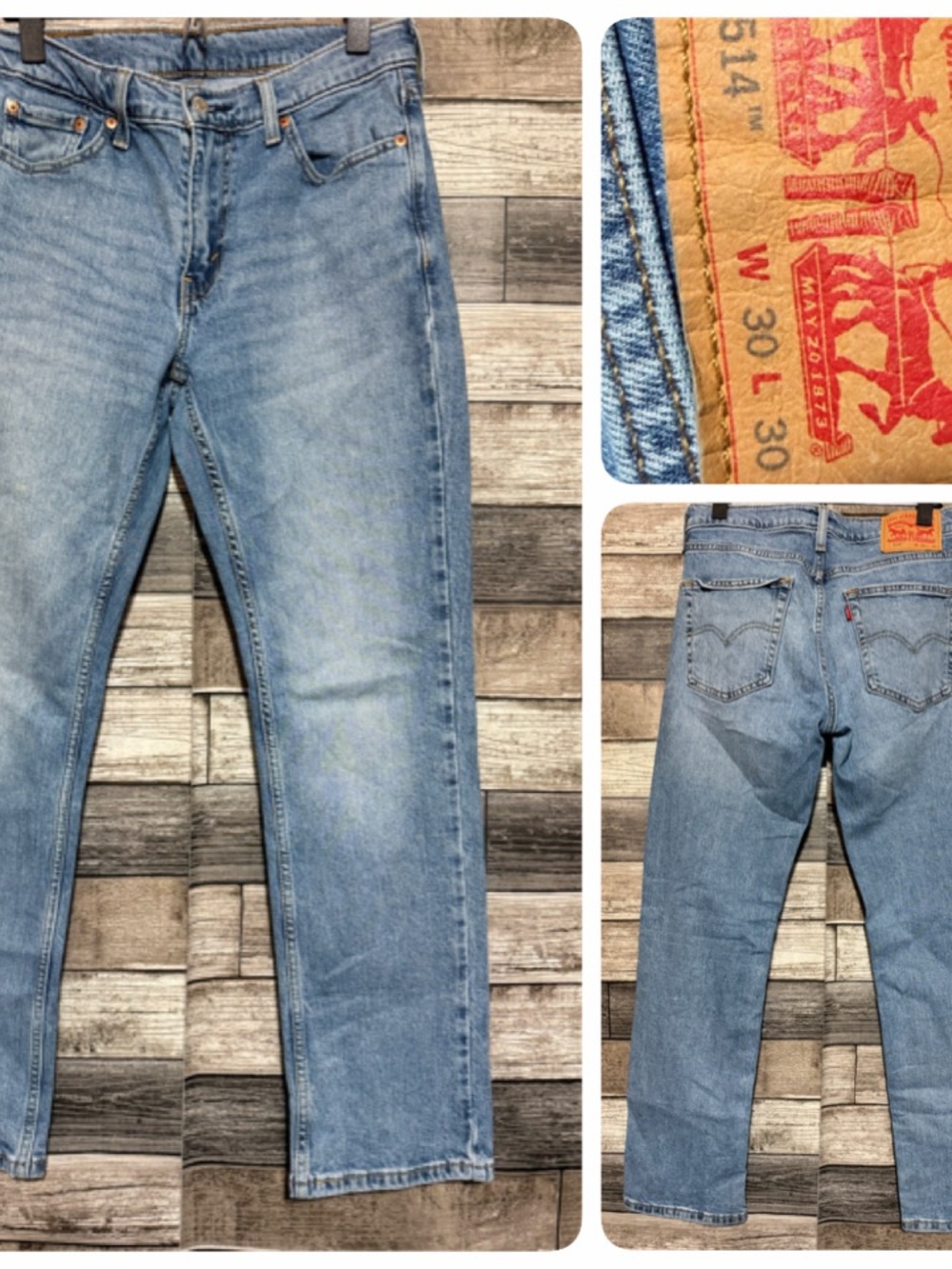 Levi's 514 Straight Fit Jeans Men’s 30x30 Blue Denim Stretch